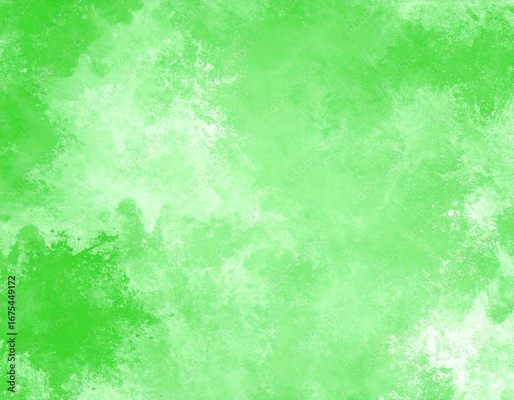 Obraz premium Vibrant Green Watercolor Splatter Background with Soft Texture.