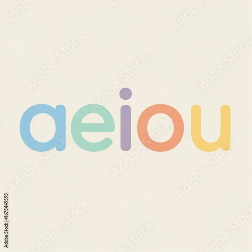 English Vowels Vector Icon Set: Minimalist A, E, I, O, U Letters for Education, Language Learning, and Typography Design