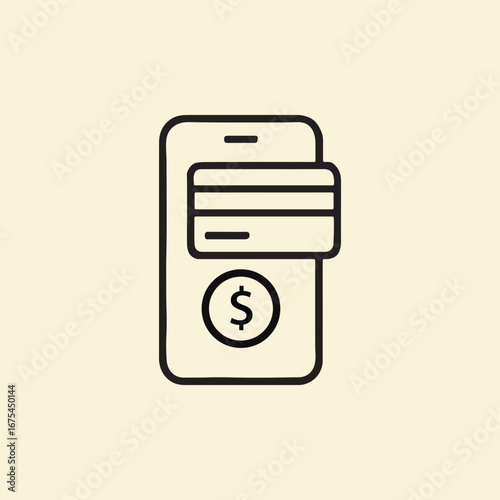 smartphone with credit card payment vector.