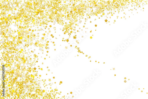 Golden Glitter Particles on Black Background