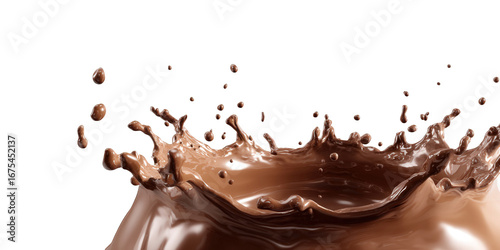 Brown Chocolate Liquid Splash on Black Background