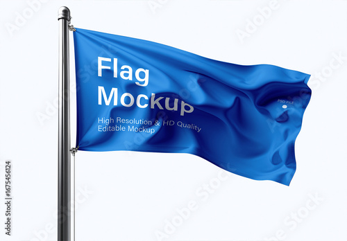 Waving Flag Mockup Template