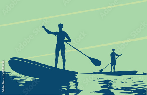 Great water sport standup paddle boarding design for any media