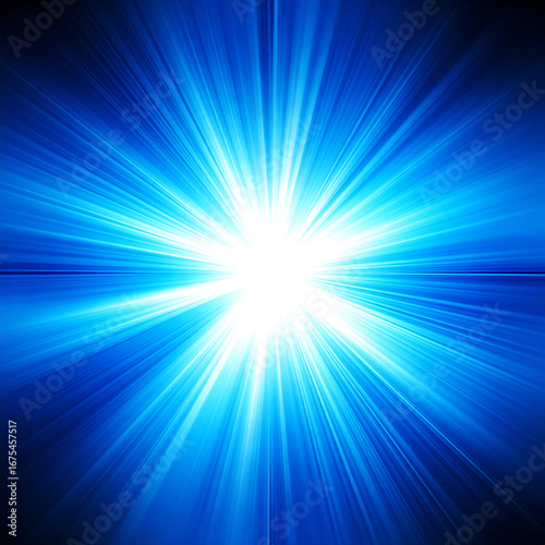 Blue light burst abstract background