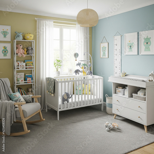 Cozy baby room with nursery decor and comfortable space for infants