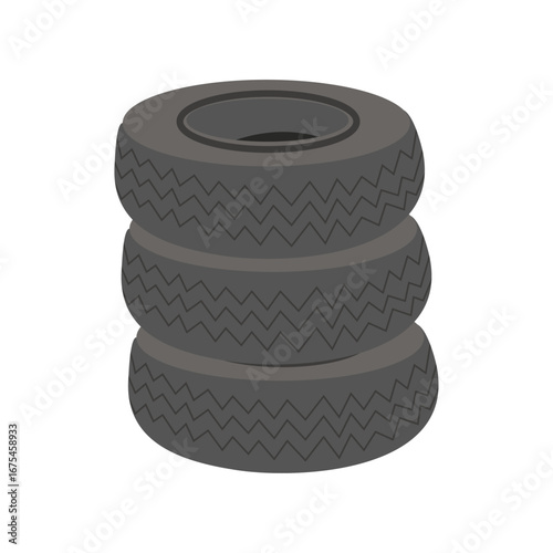 Stack of Tires Automotive Industry, Vehicle Components, Rubber Materials