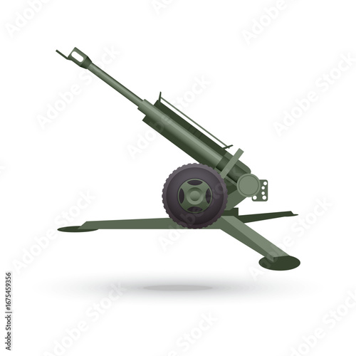 Classic heavy artillery cannon, an iconic symbol of military power and battlefield strategy