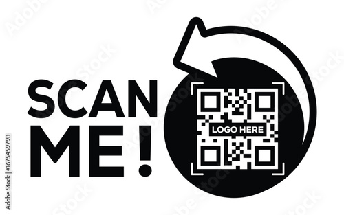 QR code scan icon set. Scan me frame. QR code scan for smartphone. QR code for mobile app, payment and identification. Vector illustration.	