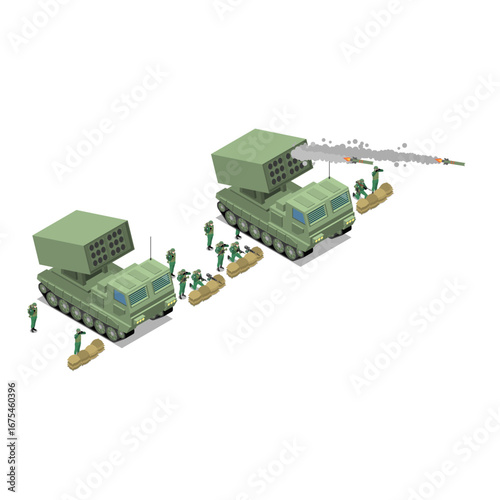 Set Strategic Artillery System Deployment Rocket Launch and Military Operations