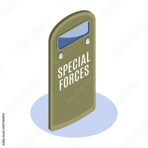 Special Forces Shield Illustration with Tactical Military Design