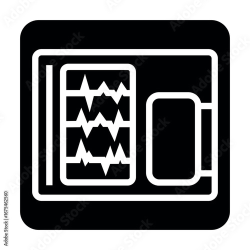 portable electrocardiograph color flat icon for digital and print projects.  Minimal clean icons for apps and websites.
