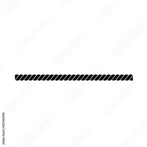 Black twisted rope border cord line