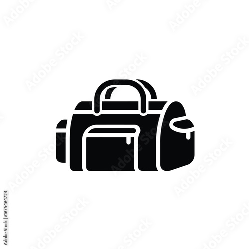 Black duffel bag with handles and pockets travel luggage