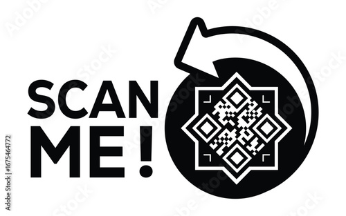 QR code scan icon set. Scan me frame. QR code scan for smartphone. QR code for mobile app, payment and identification. Vector illustration.