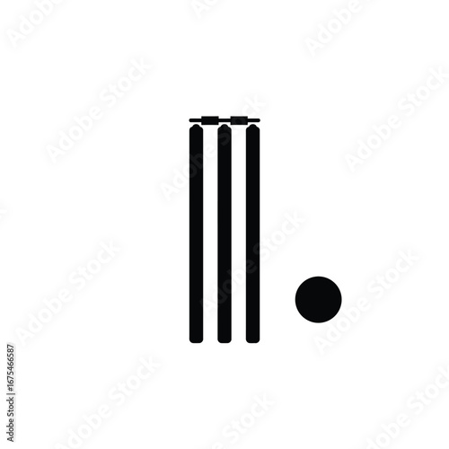 Cricket wickets and ball sport game