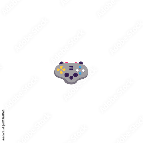 Retro gamepad icon logo flat vector design