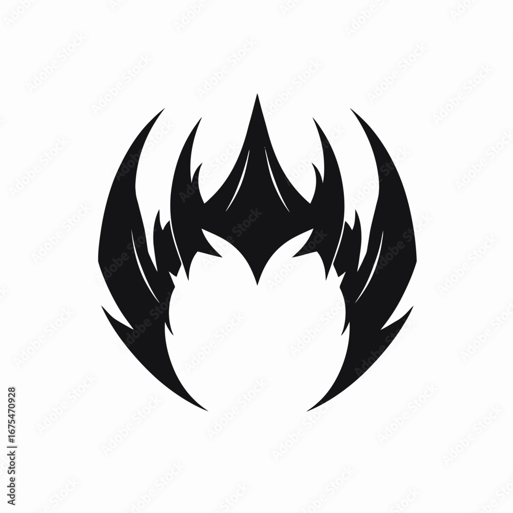 Naklejka premium Abstract winged emblem design with sharp edges forming a striking silhouette