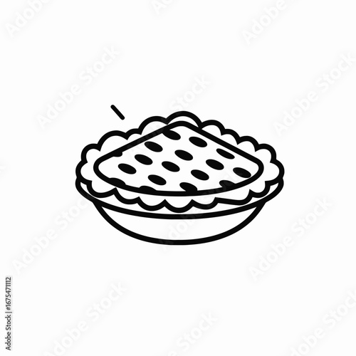 Appetizing empanada illustration featuring detailed design in black and white silhouette