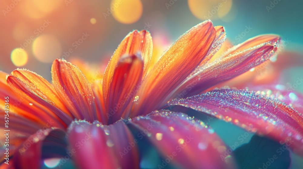 Fototapeta premium DewKissed Petals at Dawn.
