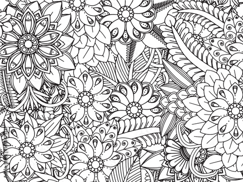 Creative flower border coloring pages for adults and kids 