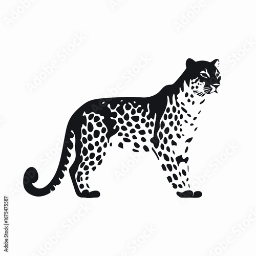 Striking leopard illustration, a powerful and elegant animal vector silhouette
