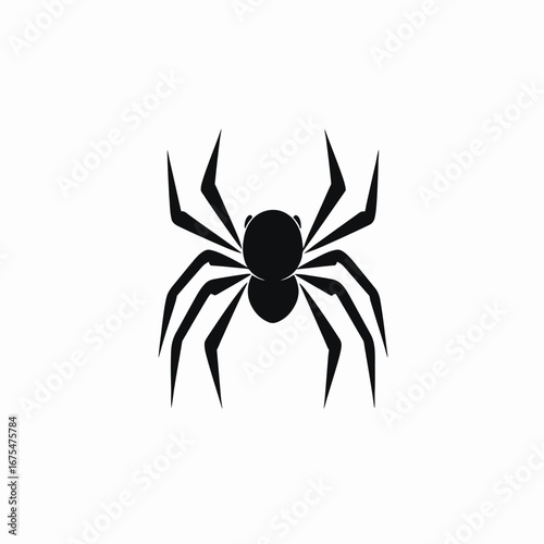 Striking arachnid featuring eight legs against clean white backdrop creates a stark silhouette