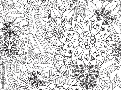 Creative flower border coloring pages for adults and kids 