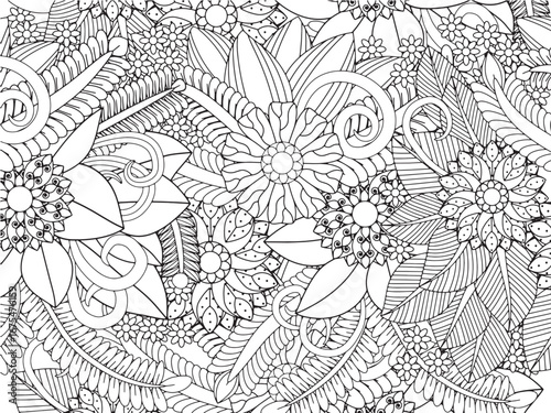Creative flower border coloring pages for adults and kids 