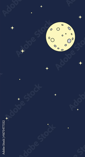 Enchanting night sky full moon and twinkling stars creating a magical celestial scene