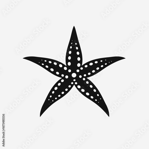 Starfish marine invertebrate vector with spots oceanic decorative silhouette