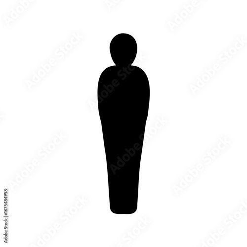 Silhouette of a person inside a sarcophagus suggests an ancient mummy