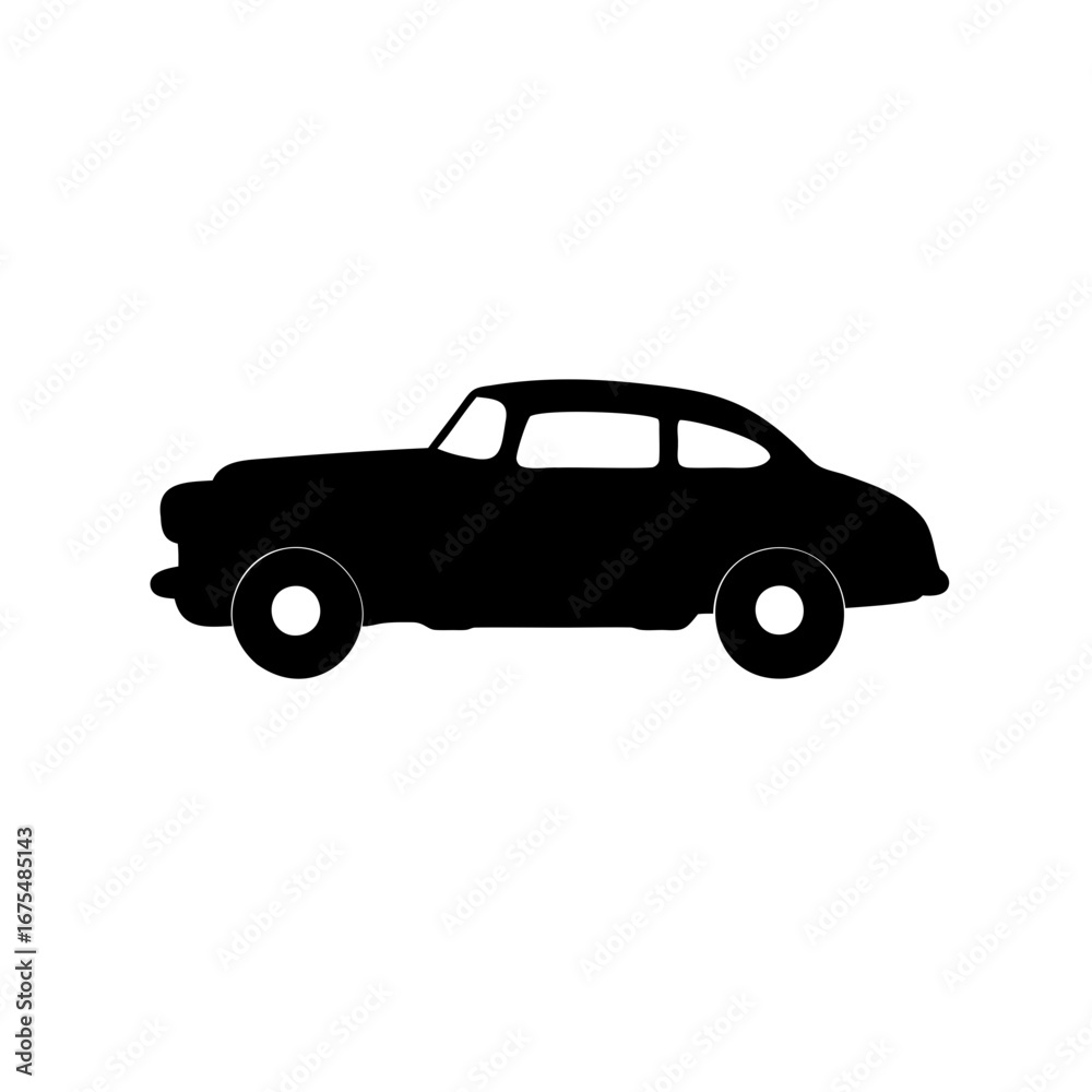 Obraz premium Silhouette of a classic car, an iconic symbol of automotive history