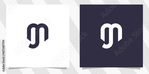 letter mj jm logo design vector
