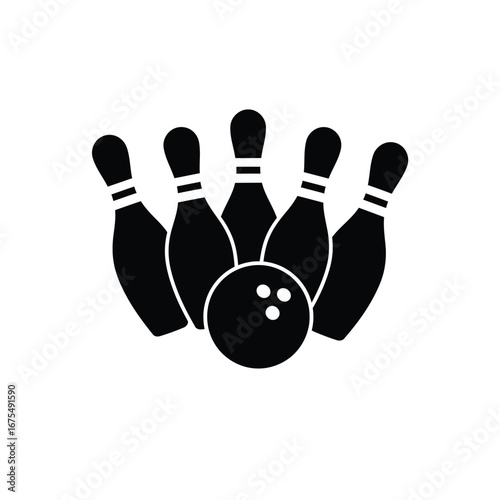 Bowling pins and ball sport game