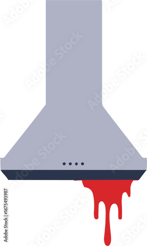Kitchen Hood Air Exhaust Bleeding Blood Concept