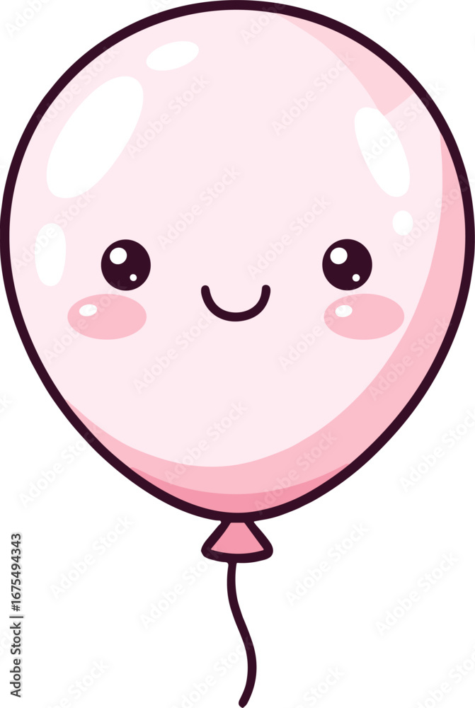 Obraz premium Cute Pink Smiling Balloon Happy Face Party Decoration