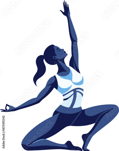 Woman Yoga Pose Meditative Stretch Fitness Wellness Concept