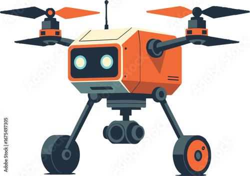 Quadcopter Drone Robot Surveillance Camera Technology Device