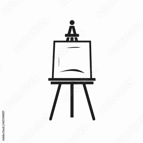 Elegant simplicity: An artist's easel stand showcasing creative potential silhouette