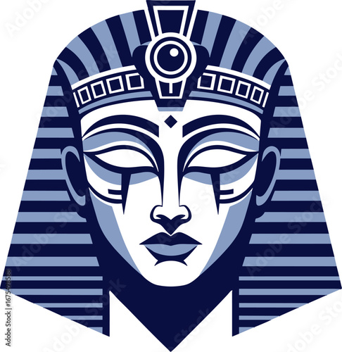 Ancient Egyptian Pharaoh Head Symbol Historical Portrait Art
