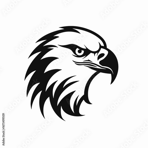 Striking eagle head illustration showcasing strength and power in vector form silhouette
