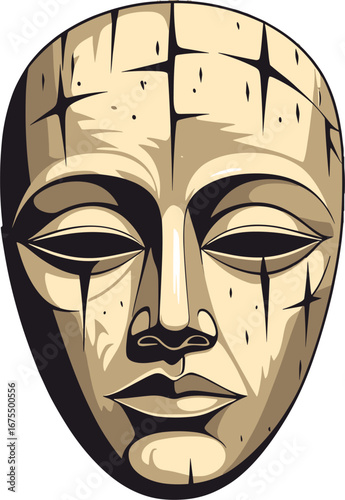 African Tribal Mask Traditional Wooden Face Ethnic Art Decoration