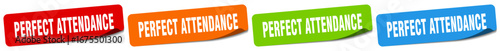 perfect attendance sticker. perfect attendance sticker set on white background