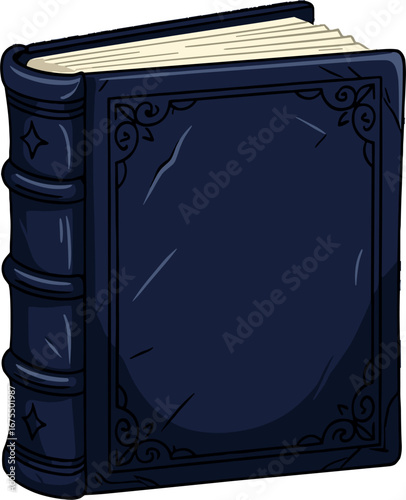 Dark Blue Antique Book Closed Hardcover Magic Journal