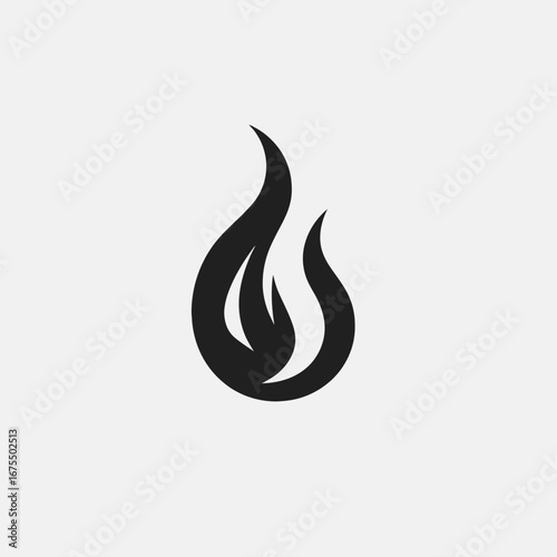 Graphic flames rise with bold minimal burning fire simple silhouette