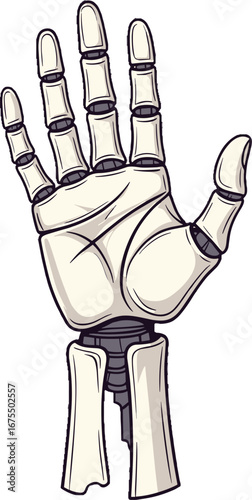 Mechanical Robotic Hand Palm Open Technology Concept