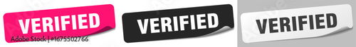 verified sticker. verified sticker set on white background