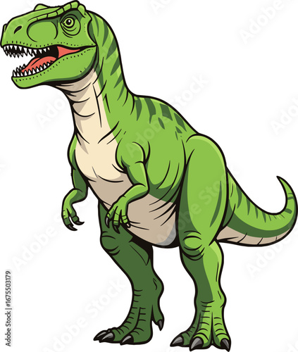 Green Tyrannosaurus Rex Dinosaur Standing Prehistoric Predator