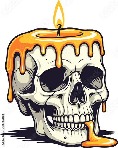 Skull Candle Melting Wax Horror Halloween Decoration