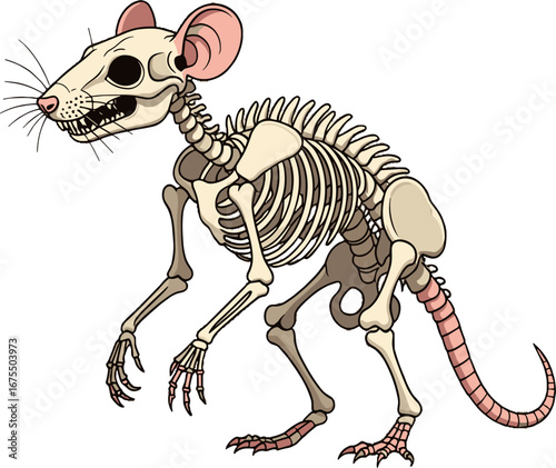 Detailed Rat Skeleton Anatomy Educational Animal Bones